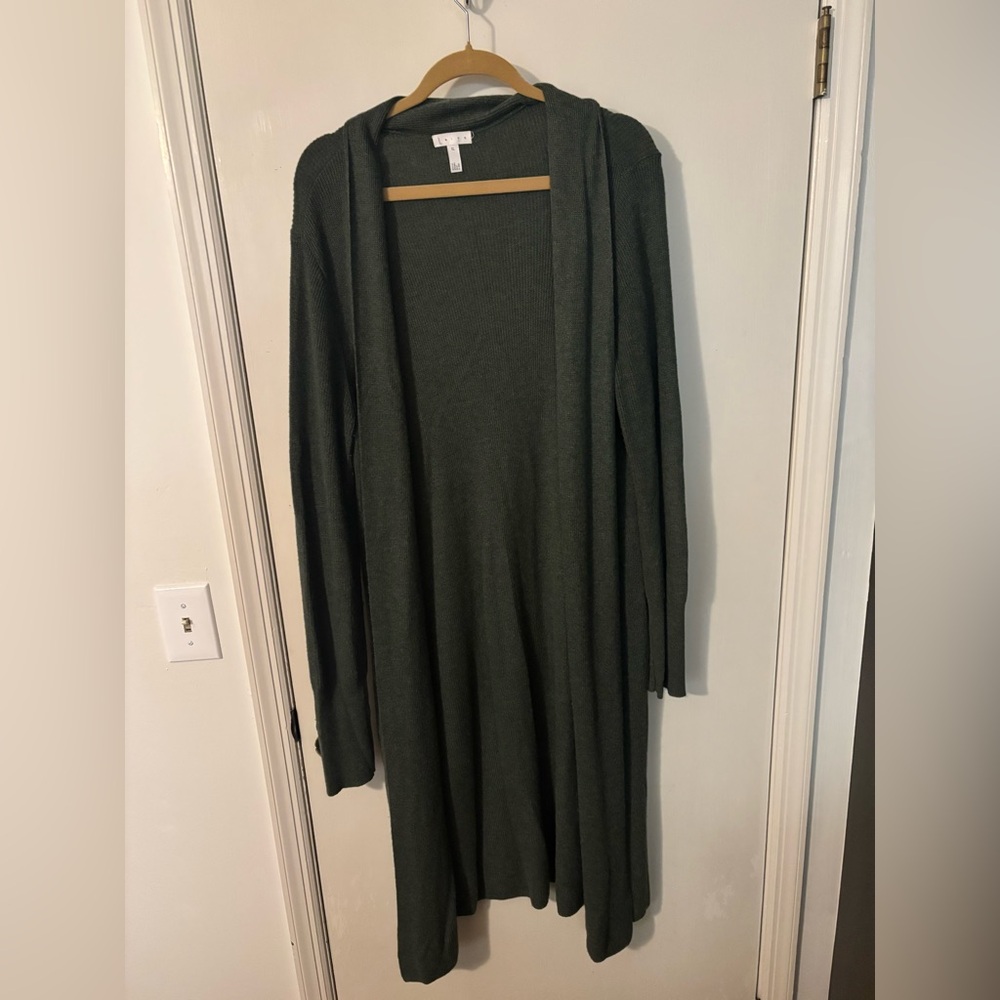 Leith Dark Green Ribbed Sweater